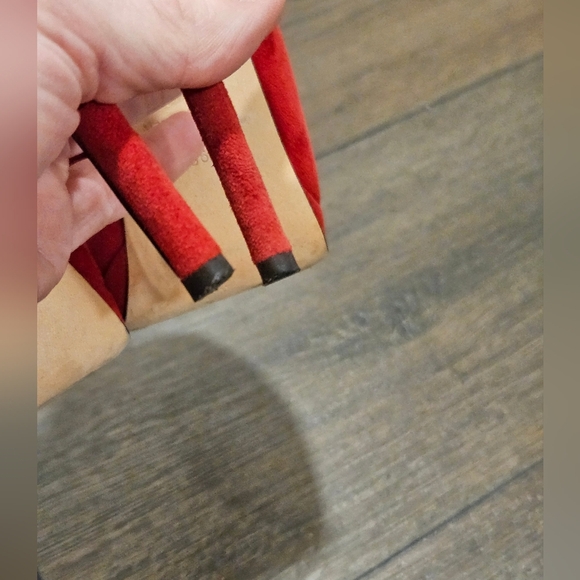 Giuseppe Zanotti Red Suede Peep Toe Platform Heels - Picture 8 of 13